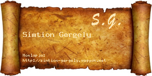 Simtion Gergely névjegykártya